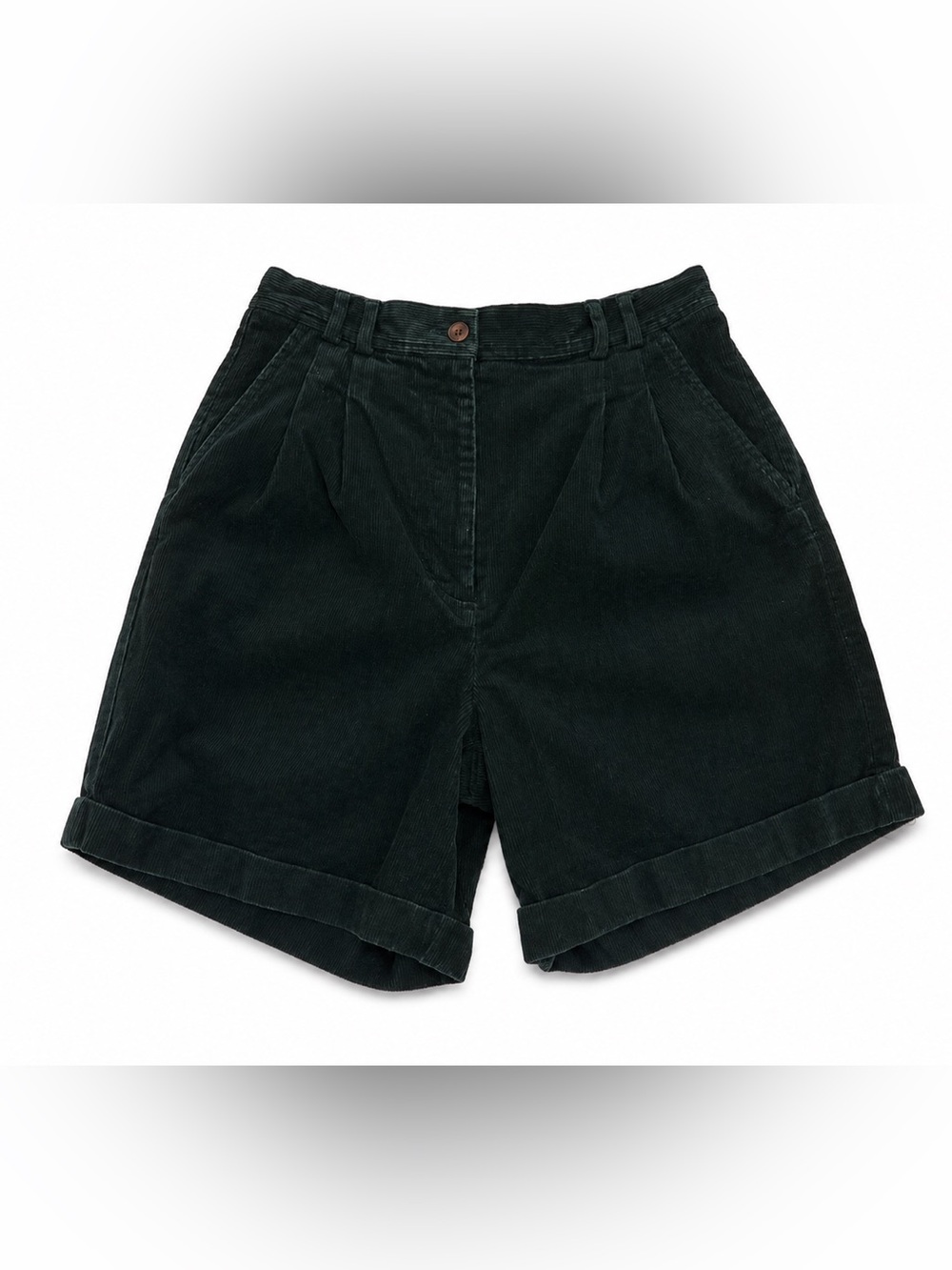 Vintage Rafaella Women’s Size 10 Dark Green Corduroy High Waist Pleated Shorts